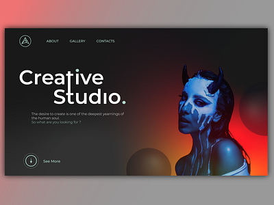 Website CreativeStudio landing page UI/UX
