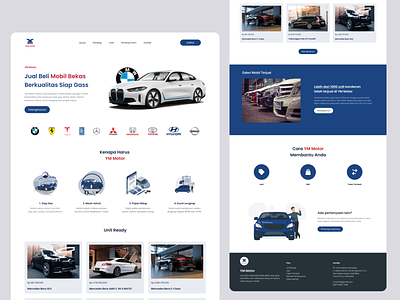 YM Motor Used Car Showroom automotive car carshop dealer showroom ui web webdesign