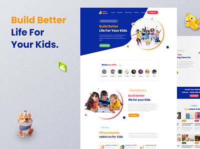 Education Learning Page (for kids) educatuin figma flaticon graphic design kids landing page school students ui