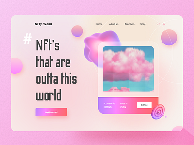Nfty World - NFT selling website animation branding design figma graphic design illustration landing page logo ui ux website website design