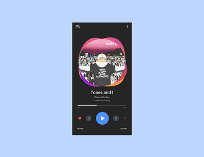 Music Player dark adobe xd app design flat illustration ui ui design uidesign uiux ux