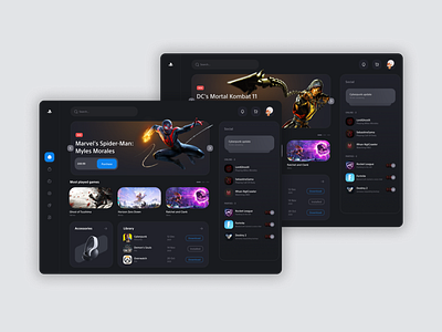 PlayStation Dashboard design figma playstation ui ui design uidesign
