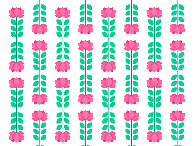Lotus Pattern flat illustration flatdesign flower flower illustration graphic green logo illustration leaf lotus lotus flower pattern pattern design pink