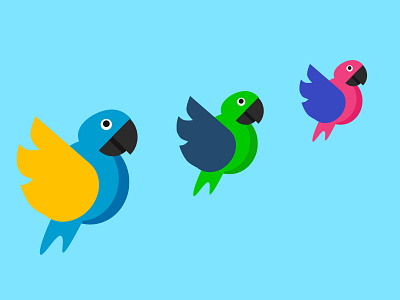 Parrots bird bird illustration colorful flatdesign illustration parrot parrot logo parrots
