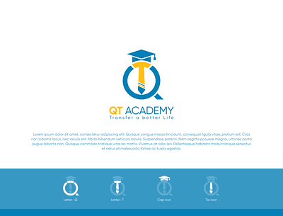 Logo Name: QT Academy animation branding custom logo design flat logo graphic design illustration logo logo design logo maker luxury logo motion graphics