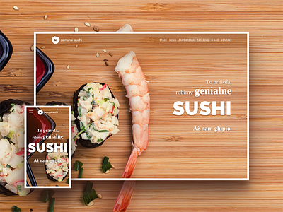 Samurai Sushi - welcome page flat design food landing page photoshop responsive web design restaurant sketch typography web design website