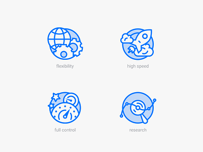 Outlined technology icons