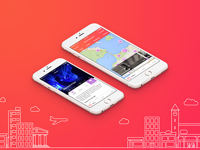 Leisurize iOS - concept app colorful concept design feed graphic design ios mobile app pink profile settings sign in sign up sketch travel user interface ux design wizard