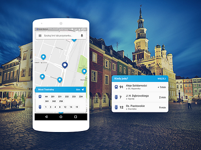 Kiedy Jadę Android android graphic design map material design mobile app navigation sketch travel user interface ux design