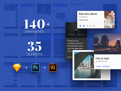 Material Design UI Kit freebie for UXPin