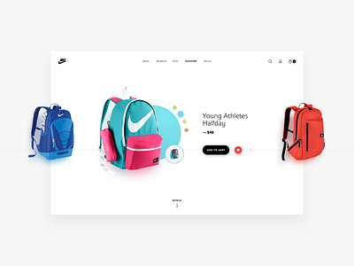 Nike Store - concept design colorful concept design ecommerce flat design light minimal product sketch web design website