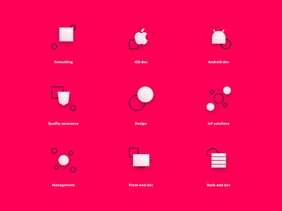 Service Icons branding graphic design icon design illustrator minimal pink technology white