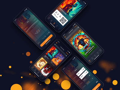 Cinema City iOS - concept app booking colorful concept design dark events feed flat design form graphic design ios mobile app sketch user interface ux design