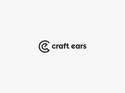 Craft Ears Logo black white branding graphic design illustrator logo minimal music