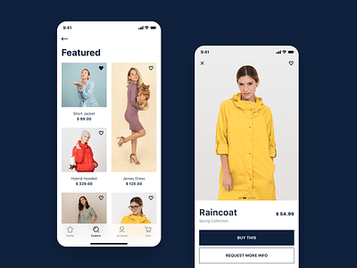 Fashion Store - concept iOS app concept design ecommerce fashion feed flat design ios light minimal mobile app product sketch user interface ux design