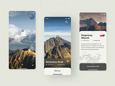 Peak Finder - Augmented reality concept app animation ar augmented reality camera concept design details page education graphic design interaction design ios iphone map mobile app nature principle sketch travel user interface