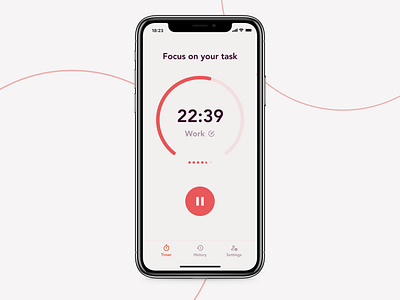 Pomodoro Timer - 2/100 app concept clock design figma figmadesign ios iphone iphone app design minimalist pomodoro productivity simple design timer timer app ui ui ux user experience user inteface