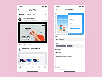 Dribbble iOS Concept - 5/100 app concept app design dribbble dribbble mobile ios ios app ios app design simple design user experience userinterface