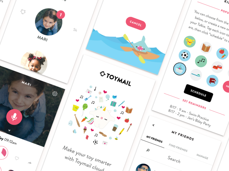 Toymail overview startup illustration kid kids voice amazon product design ui ux ios app