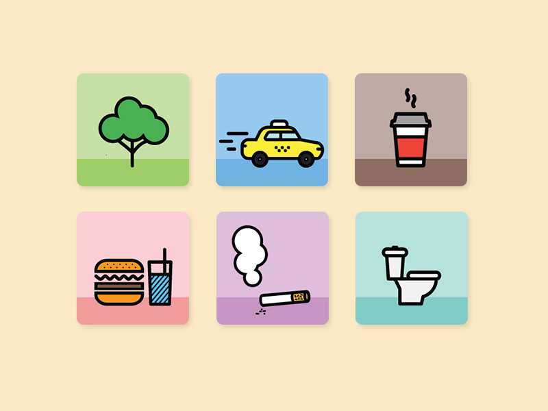Category Icons app designer simple design flat design flat simple design logo illustration adobe illustrator illustrate ui badges