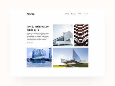 Super minimalistic architecture studio website