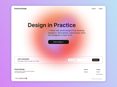 Practice Design Website Early Launch design hero image hero section home page interface landing page newsletter product design ui ux web web page