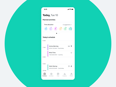 Day Habits Smart Assistant App Calendar Page
