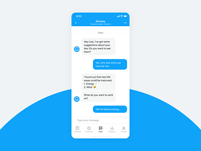 Day Habits Smart Assistant App Chat Page