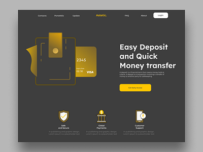 Astetic. - Payment Landing Page brown design payment ui website website payment