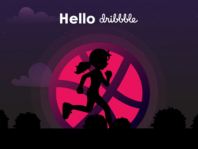 Hello Dribbble branding firstshot hello dribble illustration invite invites minimal vector web