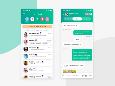 Dating App Chat Screens UI app design chat app chat ui chatbot conversation creative design dating app dating app ui dating website datingapp female find friend app find friends girls match matchfinder mobile app design mobileappdesign online friend app uiuxdesign