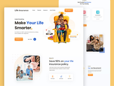 Life Insurance Lending Page agency landing page branding design homepage illustration insurance agency insurance company insurance lending page insurance website life insurance ondemandapp uiux design ux webdesign website design