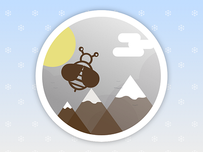 Badge | Bee in the Mountains bee illustration mountain