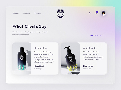 Testimonials | ecommerce page conditioner cosmetics design ecommerce ecommerce app ecommerce design ecommerce page feedback review shampoo testimonial testimonials ui ux