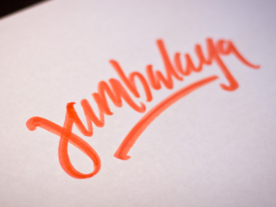Jambalaya! custom design fast food graphic jambalaya letters louisiana popeyes red russell pritchard script typography words