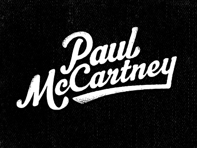 Sir Paul black music pritchard retro russell script texture typography white