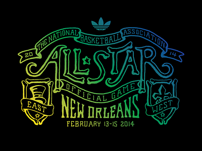 All Star '14 adidas all star apparel basketball custom lettering new orleans russell sketch sports typography voodoo