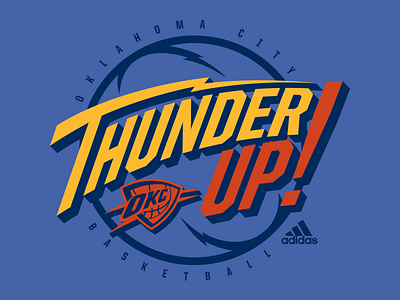 Thunder Up Tee adidas basketball okc oklahoma sports thunder