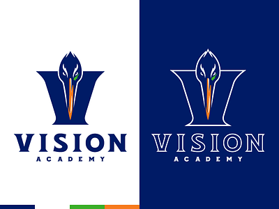 Vision Academy Identity Pitch blue heron branding charter education identity learning russell pritchard school sports