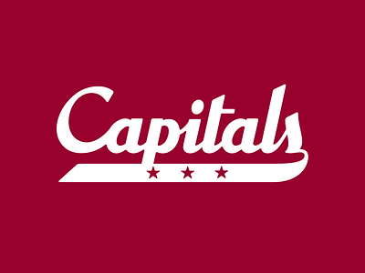 Washington Capitals Script lettering logo russell pritchard sports typography vector