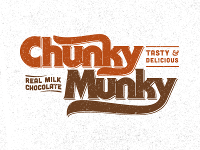 Chunky Munky! candy chocolate chunky custom lettering monkey russell pritchard tasty typography