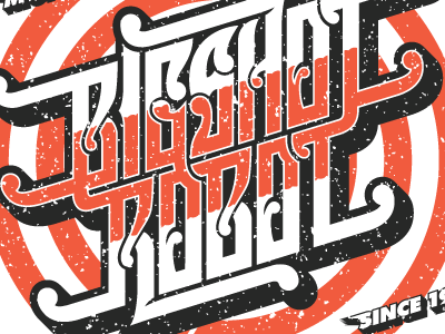 Bigshot type bigshot clothing color grey lettering pritchard red robot russell russell pritchard typography white