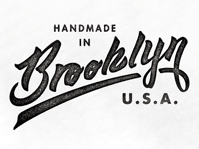Handmade in Brooklyn america brooklyn brush custom font handmade lettering new york pen retro russell russell pritchard script texture type typography usa