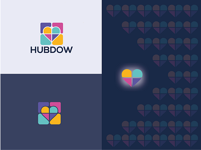 Hubdow Real Estate logo Branding 3d animation branding creative design flat graphic design icon illustration logo minimal modern motion graphics realestate ui ux vector