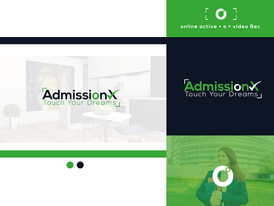 Admission Online Education modern logo concept