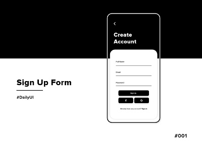 Sign Up Form 001 app clean dailyui design minimal sign up signup signupform ui