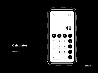 Calculator 004 app calculator clean dailyui dark ui design minimal ui uidesign ux uxdesign