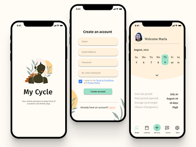 My Cycle: Period Tracker Mobile Application Design