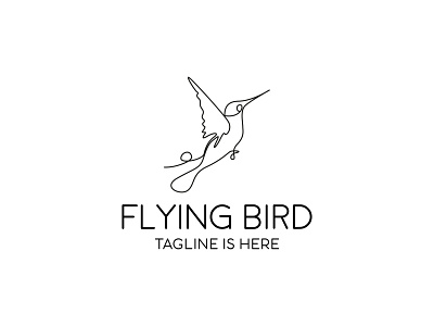 Flying Bird Line Art Logo