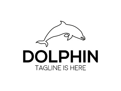 Dolphin line art logo